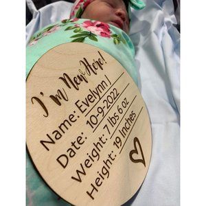 I am new here - Brith Announcement - Birth Sign - Hospital Sign - Baby Gift - Gi